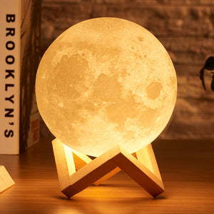 Rambery moon lamp 3D print night light Rechargeable  3 Color Tap Control lamp lights 16 Colors